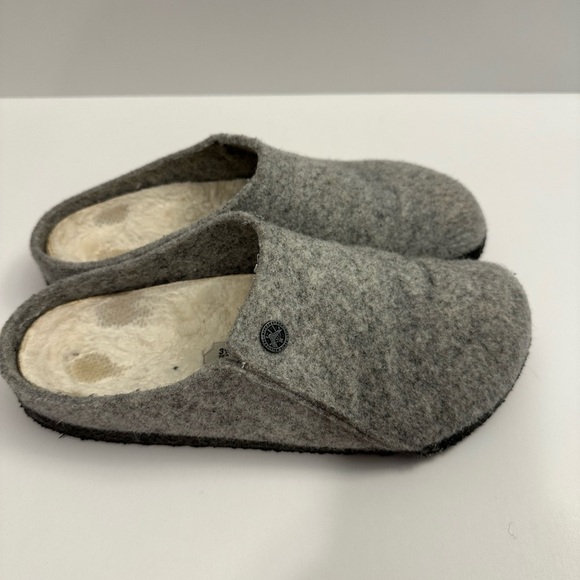 Birkenstock Zermatt Shearling Wool Felt Slipper Light Gray Size 39 - Picture 4 of 12